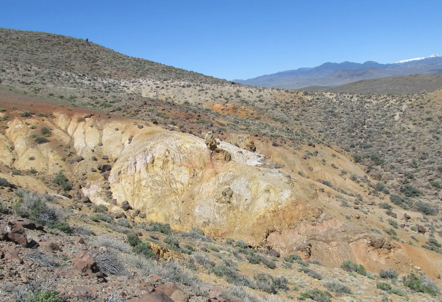 Altered outcrop at the Skylight property
